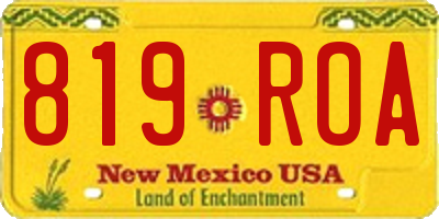 NM license plate 819ROA