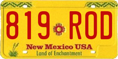 NM license plate 819ROD