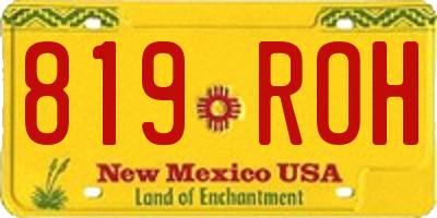 NM license plate 819ROH