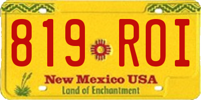 NM license plate 819ROI