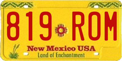NM license plate 819ROM