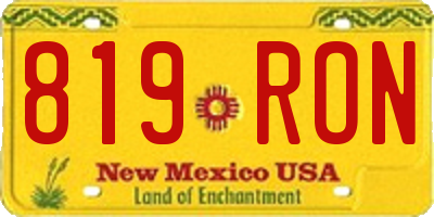 NM license plate 819RON
