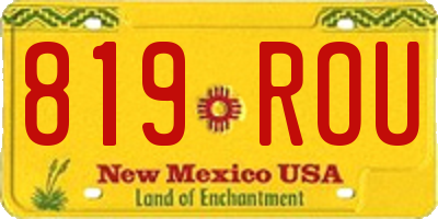 NM license plate 819ROU