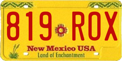NM license plate 819ROX