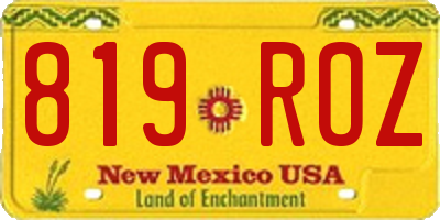 NM license plate 819ROZ