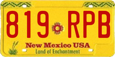 NM license plate 819RPB