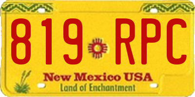 NM license plate 819RPC