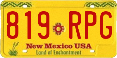 NM license plate 819RPG