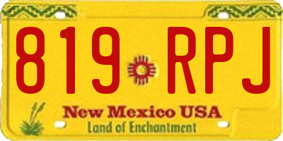 NM license plate 819RPJ