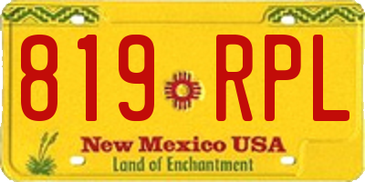 NM license plate 819RPL