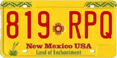 NM license plate 819RPQ