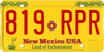 NM license plate 819RPR