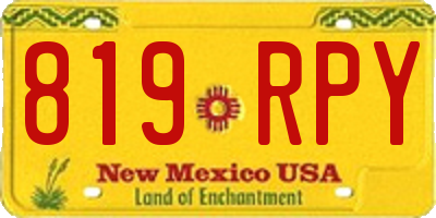 NM license plate 819RPY