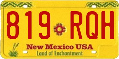 NM license plate 819RQH