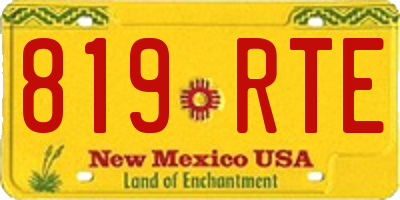 NM license plate 819RTE