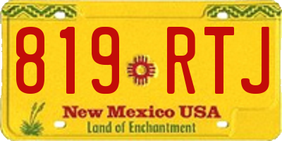NM license plate 819RTJ