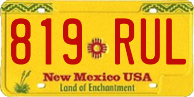 NM license plate 819RUL