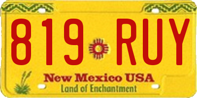 NM license plate 819RUY