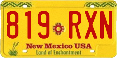 NM license plate 819RXN