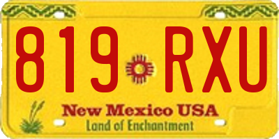 NM license plate 819RXU
