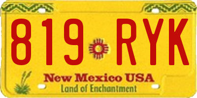NM license plate 819RYK