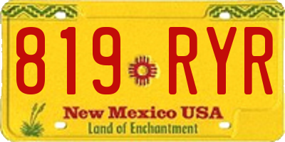 NM license plate 819RYR