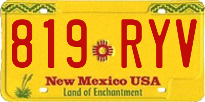 NM license plate 819RYV
