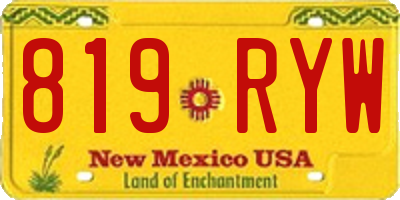 NM license plate 819RYW