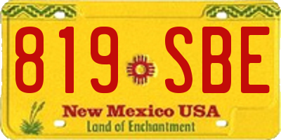 NM license plate 819SBE