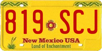 NM license plate 819SCJ