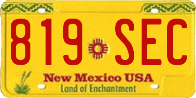 NM license plate 819SEC