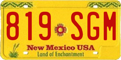 NM license plate 819SGM