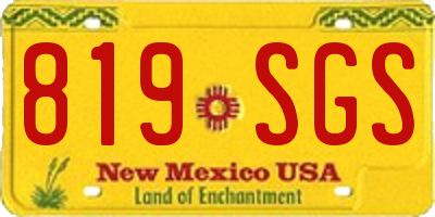 NM license plate 819SGS