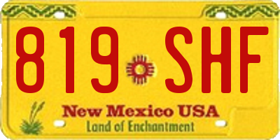 NM license plate 819SHF