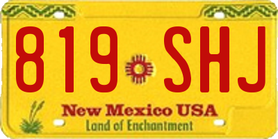 NM license plate 819SHJ