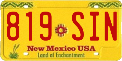 NM license plate 819SIN