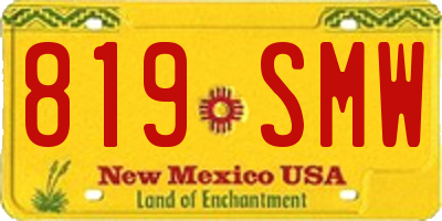 NM license plate 819SMW