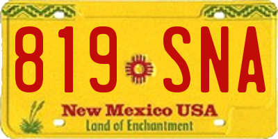 NM license plate 819SNA