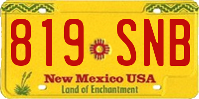 NM license plate 819SNB