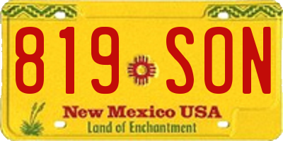 NM license plate 819SON