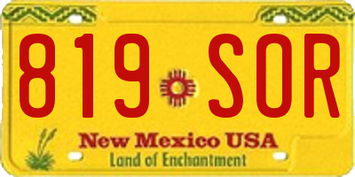 NM license plate 819SOR