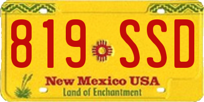 NM license plate 819SSD