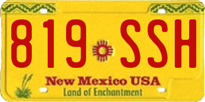 NM license plate 819SSH