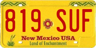 NM license plate 819SUF