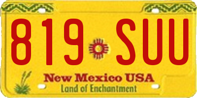 NM license plate 819SUU