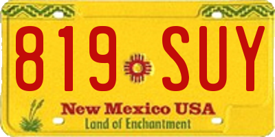 NM license plate 819SUY