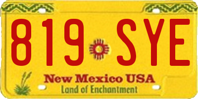 NM license plate 819SYE