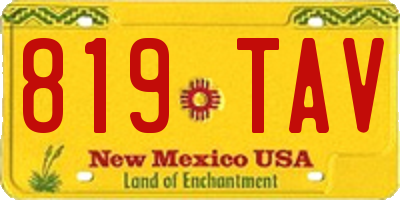 NM license plate 819TAV