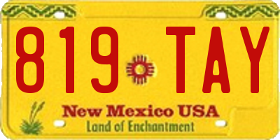 NM license plate 819TAY