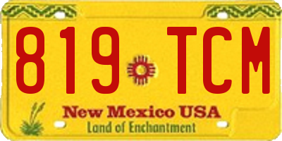 NM license plate 819TCM